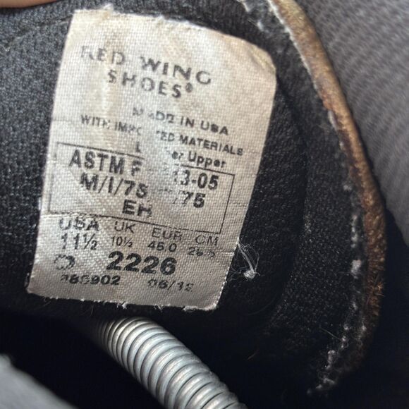 Red Wing 2226 Work Boots Men's 11.5 Brown Leather Steel Toe SuperSole USA EH - Picture 8 of 8